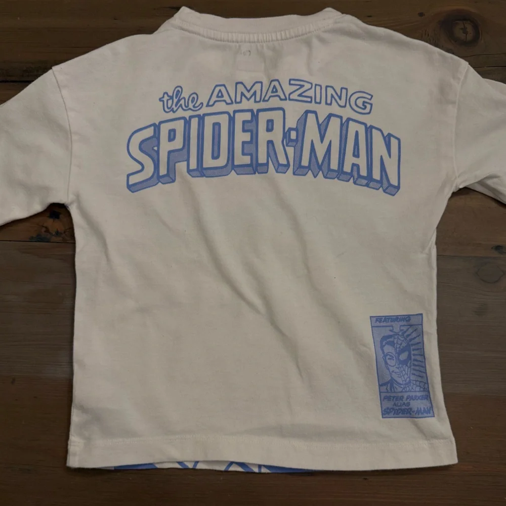 GAP Kids Long Sleeve Shirt - Cream and Blue Spider Design - Picture 3 of 3